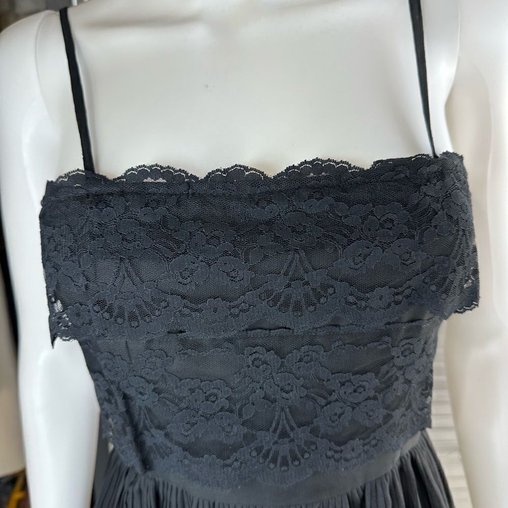 Jacqueline Lechat Cannes France Black Lace Ruched Little Black Dress Small - Picture 4 of 13